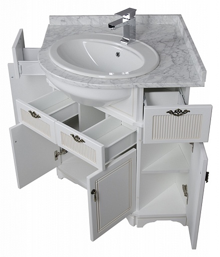 Aquanet Мебель для ванной "Луис 70" угловая белая (167691) – картинка-5