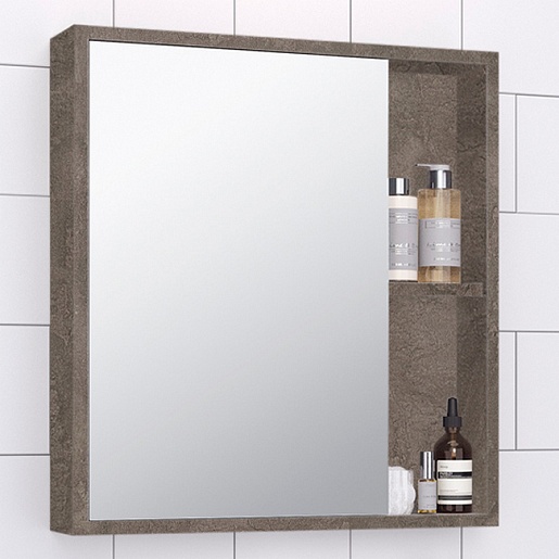Runo Зеркальный шкаф Эко 60 железный камень – картинка-3