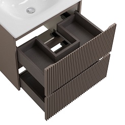 BelBagno Тумба с раковиной Uno 60 подвесная Бежевый матовый с раковиной BB-8099-60 – фотография-5