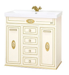 Misty Тумба с раковиной Roma 75 бежевая патина – фотография-1