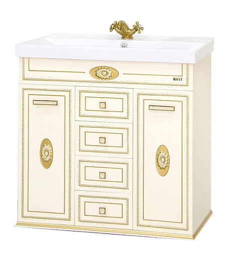 Misty Тумба с раковиной Roma 75 бежевая патина – фото-1