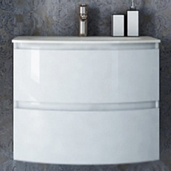 Cezares Тумба с раковиной Vague 104 R bianco lucido – фотография-8