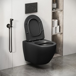 Grossman Унитаз подвесной Color GR-4411BMS черный матовый – фотография-9