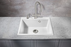 Milacio Мойка кухонная Murcia 60 Cuarzo белая – фотография-3