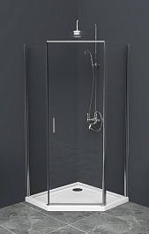 BelBagno Душевой уголок Uno 80/80 UNO-195-P-1-80-C-Cr стекло прозрачное – фотография-1