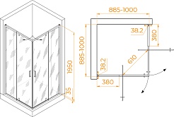 RGW Душевой уголок Passage PA-038 90x90 профиль хром стекло прозрачное – фотография-3
