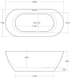 Ceruttispa Акриловая ванна d'ISEO 170x85 CT7390 – фотография-11