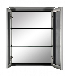 De Aqua Мебель для ванной Форма 60, зеркало-шкаф Алюминиум – фотография-6