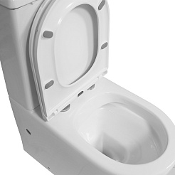 Azario Унитаз-компакт Blanco AZ-T003B-R безободковый с бачком с сиденьем микролифт белый – фотография-11