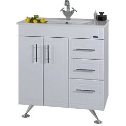 Водолей Мебель для ванной "Ницца D 75" белая,  умывальник Ницца – фотография-2