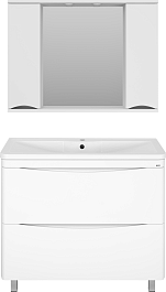 Misty Мебель для ванной Атлантик 100 2 ящика белая – фотография-1