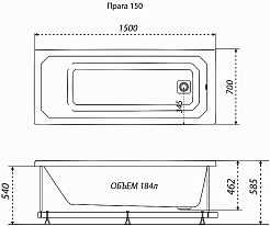 Triton Акриловая ванна Прага 150x70 – фотография-7