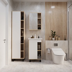 Mixline Тумба с раковиной Милтон 50 дуб сонома/белый – фотография-6