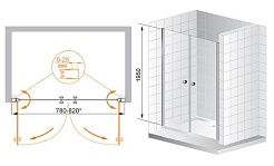 Cezares Душевая дверь в нишу TRIUMPH-D-B-2-80-C-Cr – фотография-3