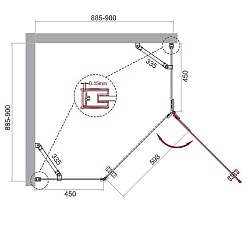 BelBagno Душевой уголок Kraft 90/90 KRAFT-P-1-90-C-Cr-R стекло прозрачное – фотография-6