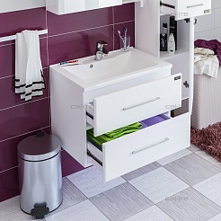 СанТа Тумба для умывальника Омега 65 подвесная – фотография-3