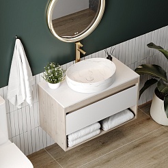 Teymi Раковина накладная Valma 50 T53103 белый мрамор – фотография-7