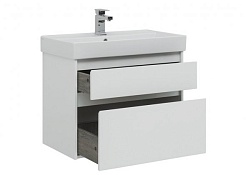 Aquanet Тумба с раковиной Nova Lite 75 2 ящика, белая – фотография-5