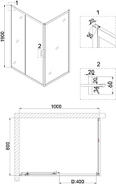 Niagara Душевой уголок Nova 100x80 NG-42-10AG-A80G – фотография-7