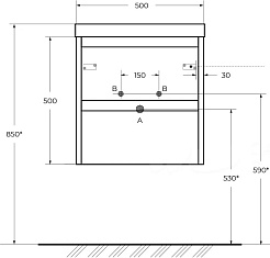 BelBagno Тумба с раковиной Kraft 39 50 подвесная Pino Pasadena с раковиной  BB-8099-3-50 – фотография-5