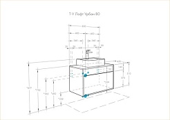 Акватон Тумба с раковиной Лофт Урбан 80 графит\орегон, Мила прямоугольная – фотография-3