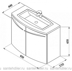 De Aqua Мебель для ванной Токката 90, зеркало Экстра EXT 90 FP – фотография-8