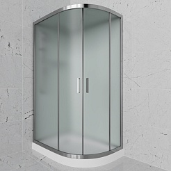 Frank Душевая кабина F418L M Brilliant без крыши профиль хром стекло матовое – фотография-1