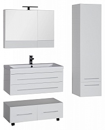 Aquanet Тумба подкатная "Нота 90" белая – фотография-8