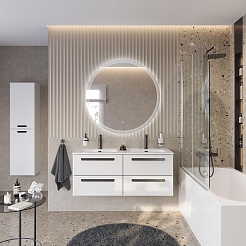 BelBagno Мебель для ванной Eco Cer-N 120 с 4 ящиками bianco lucido CZR-8095-120-2 ручки матовые чёрные – фотография-2