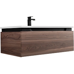 Cezares Тумба с раковиной Slider 80 подвесная дымчатый орех – фотография-3