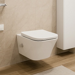 Azario Унитаз подвесной Nove AZ-9321B безободковый с функцией биде белый – фотография-12