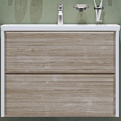 Velvex Тумба с раковиной Gesso 80 дуб сонома/белая – фотография-1