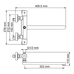 WasserKRAFT Термостатический смеситель Berkel 4822L Thermo для душа и ванны – фотография-2