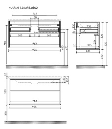 Sancos Тумба с раковиной Marmi 1.0 100 дуб галифакс натуральный раковина Grace 101 CN7013 – фотография-5