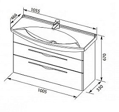 Aquanet Мебель для ванной Ирвин 105 белая – фотография-2
