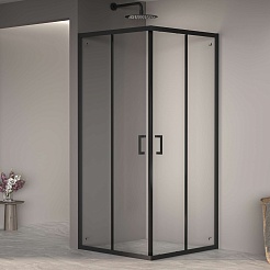 RGW Душевой уголок Passage PA-030B 90x90 профиль черный стекло прозрачное – фотография-2
