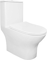 Azario Унитаз-моноблок Terni AZ-8618 безободковый с бачком с сиденьем микролифт белый