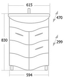 Onika Тумба с раковиной Лайн 60.12 – фотография-4