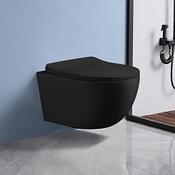 Ceruttispa Унитаз подвесной Orlter Aria MBF CT10017 черный матовый – фотография-2