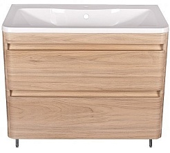 Style Line Мебель для ванной напольная Атлантика 90, Люкс ясень перламутр, PLUS – фотография-4