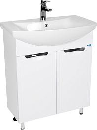 Viant Тумба под раковину Лима 70 Балтика 2 дверки белая – фотография-1