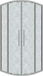 Grossman  Душевой уголок Cosmo 90x90x195 четверть круга профиль хром стекло шиншилла – фотография-1