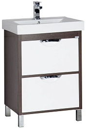 Aquanet Тумба с раковиной "Гретта 60" 2 ящика венге (171595) – фотография-1