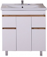 ASB-Mebel Тумба с раковиной Марко 80 белый/дуб золотой