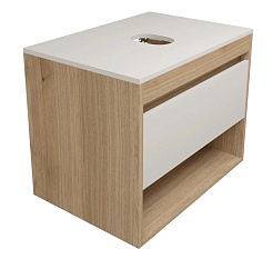 Teymi Тумба с раковиной Ritta 65 дуб эврика/белый матовый T60520 раковина T50505 – фотография-4