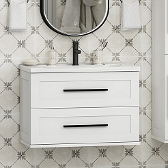 Misty Мебель для ванной Модерн 80 подвесная белая – фотография-2