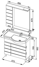 Aquanet Мебель для ванной "Доминика 90" R черная (176651) – фотография-5