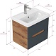 Onika Тумба с раковиной Айленд 50 подвесная графит/дуб крафт – фотография-29
