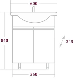 Onika Тумба с раковиной Селигер 60.10 – фотография-2