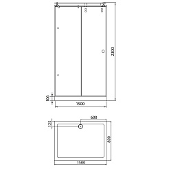 Aquanet  Душевой уголок "Beta 150x80-12" прозрачное стекло – фотография-3
